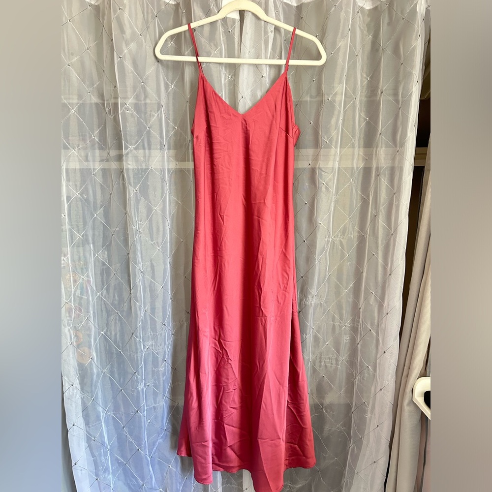 Pink satin dress